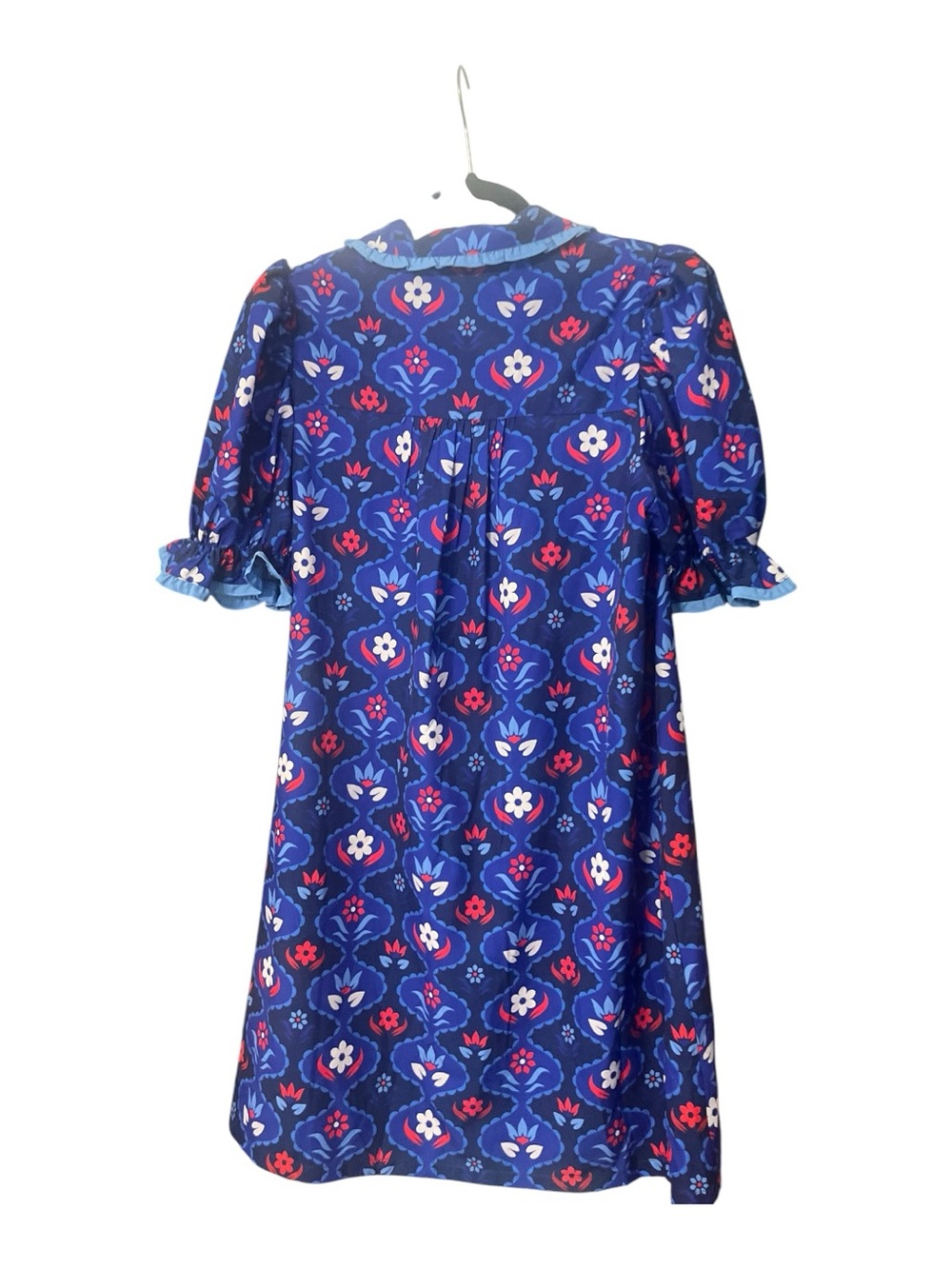 SSYS Gemma Peter Pan Collared Dress In Royal Light Blue Scallop Floral - Picture 6 of 8